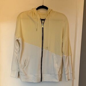 Two-Tone Yellow and White Hoodie